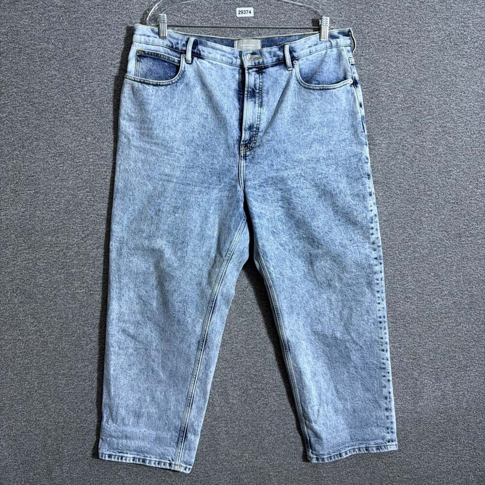 Everlane Women's Size 33 Regular The Way High Jean Straight Leg Acid Wash